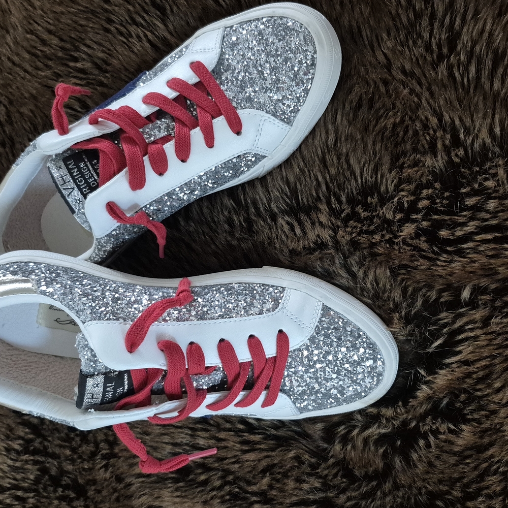 Vintage Havana Red Sneakers with Intricate Pattern